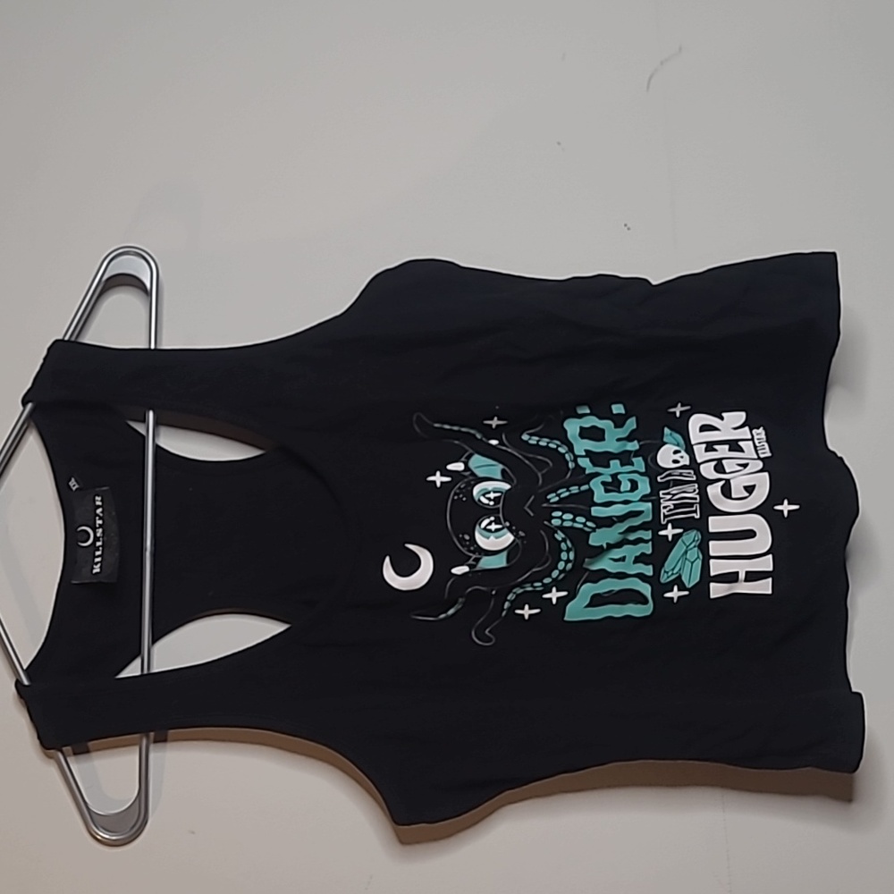 Killstar DANGER I'm a hugger 2xl octopus tank top, crop top graphic